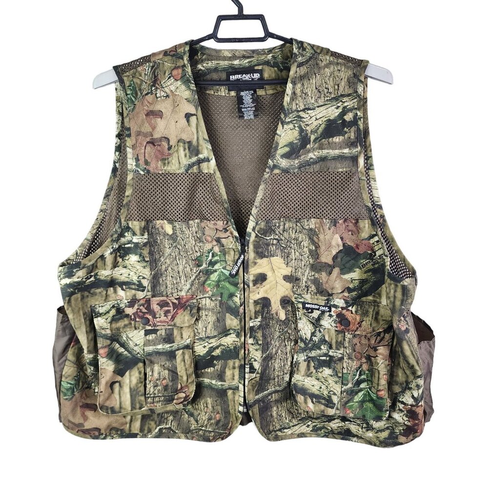Mens Camo Hunting Vest Jacket Mossy Oak Break-Up Infinity 1/2 Zip Size XL/2XL